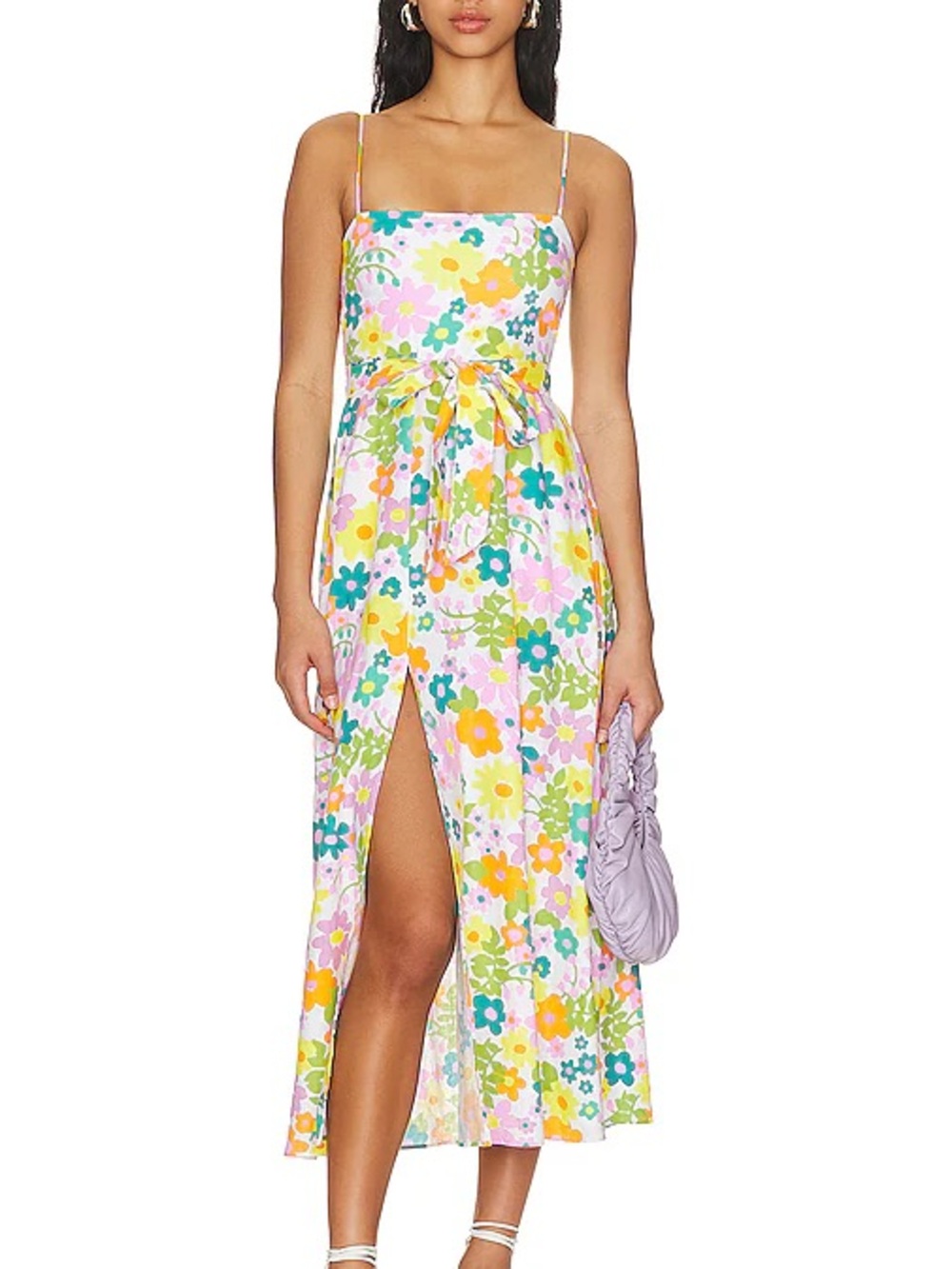 Show Me Your MuMu Floral Spaghetti-Strap Midi Dress - Pink Multi